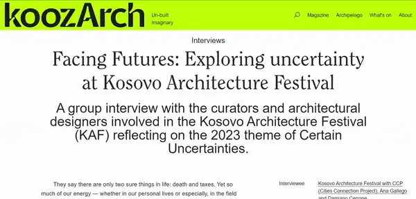 Facing Futures: Exploring Uncertainty at Kosovo Architecture Festival (Prishtina), image 1